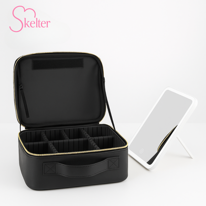 Premium LED Mirror Makeup Bag (Black)