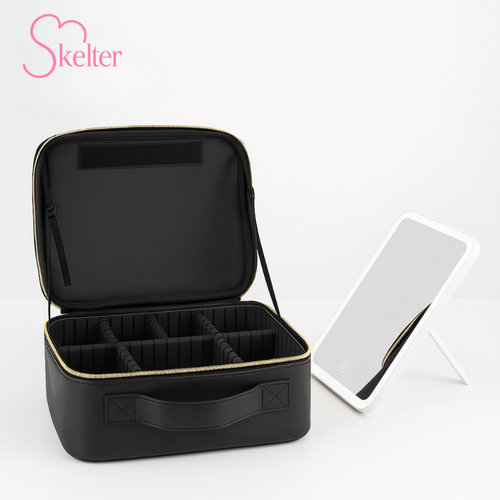 Premium LED Mirror Makeup Bag (Black)